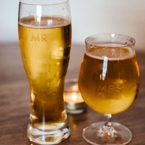 kate spade Lenox Darling Point Mr & Mrs Beer Glasses